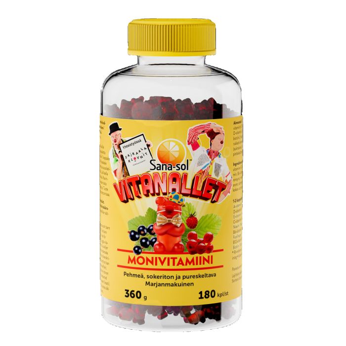 Sana-Sol Vitanallet monivitamiini, Sairaalaklovni 180 kpl kuva 2