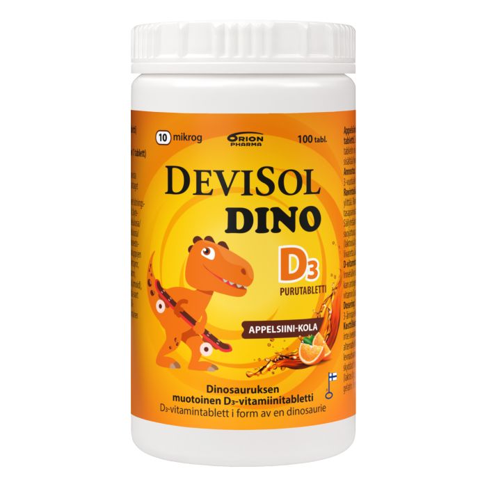 Devisol Dino appelsiini-kola 10 mikrog purutabl 100 kpl kuva 2