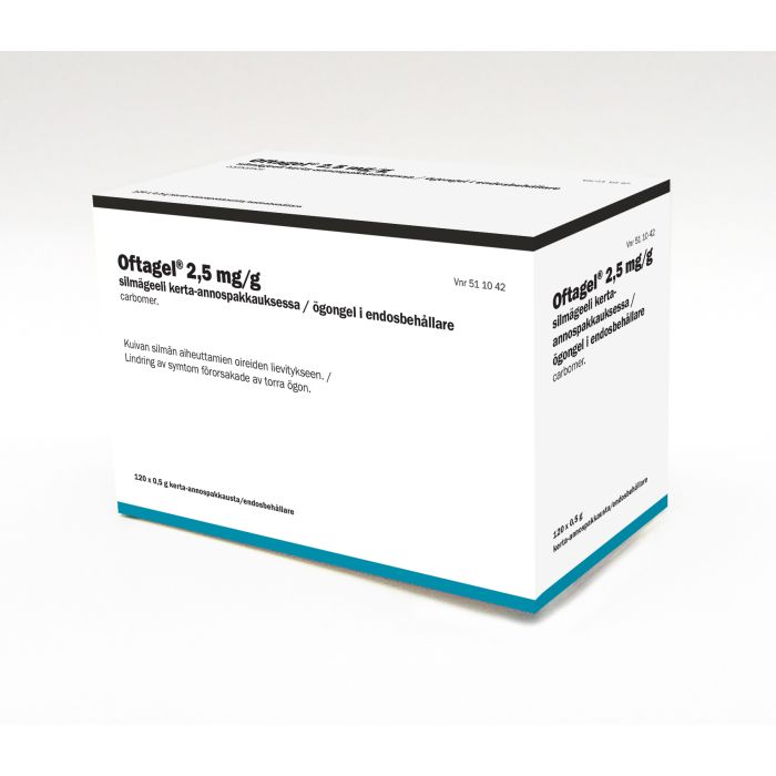 OFTAGEL silmägeeli, kerta-annospakkaus 2,5 mg/g 120 x 0,5 g