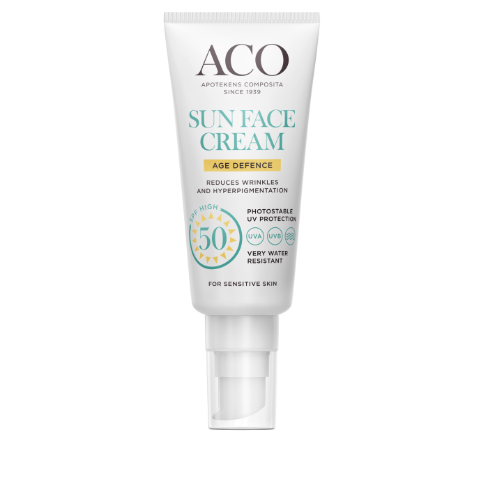 Aco Sun Face Cream Age Defence SPF50 hajusteeton 40 ml kuva 2