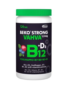 Beko Strong B12 VAHVA 1,5 mg mustikka-karpalo 120 purutabl