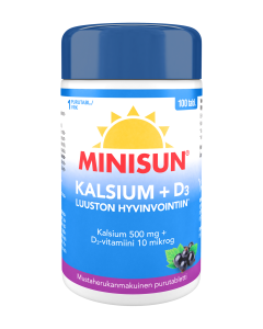 Minisun Kalsium 500 mg + D-vitamiini 10 mikrog 100 purutabl