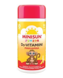 MINISUN D-VITAMIINI 10 MIKROG JUNIOR APINA BANAANI 100 PURUTABL
