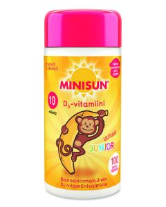 MINISUN D-VITAMIINI 10 MIKROG JUNIOR APINA BANAANI 100 PURUTABL