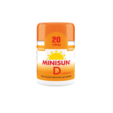 Minisun D-vitamiini 20 mikrog 100 purutabl
