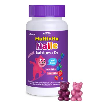 Multivita Nalle Kalsium + D3 100 mg/5 mikrog 50 tabl
