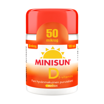 Minisun D-vitamiini 50 mikrog 100 purutabl