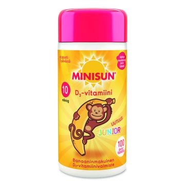 MINISUN D-VITAMIINI 10 MIKROG JUNIOR APINA BANAANI 100 PURUTABL