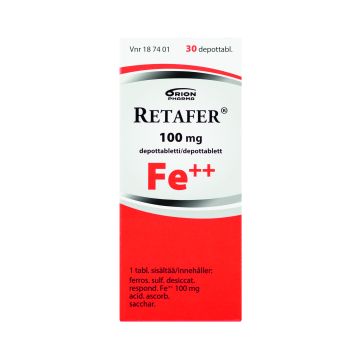 RETAFER depottabletti 100 mg 30 fol