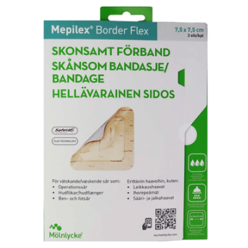 Mepilex Border Flex 7,5x7,5cm 3 kpl